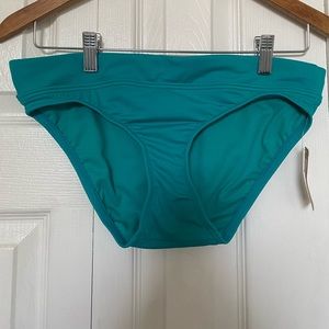 NWT Teal/ Green Bikini Bottom Size Small, Adjustable Waist, Title Nine
